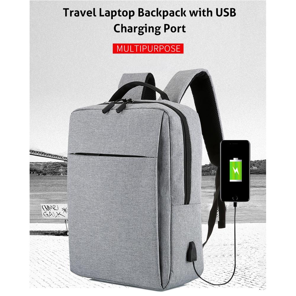 Ba lô máy tính xách tay du lịch có cổng sạc USB Bền bỉ Dung lượng lớn ngăn riêng biệt  phù hợp với 15/17