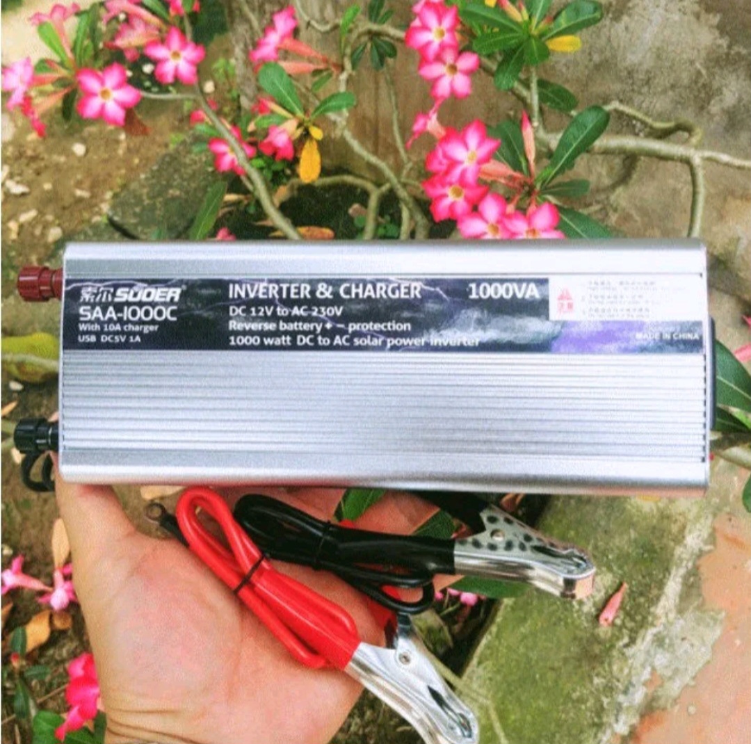 BỘ CHUYỂN ĐỔI TỪ 12V LÊN ĐIỆN 220V CÔNG XUẤT CHUẨN 1000W KIÊM SẠC BÌNH ẮC QUY LUÔN
