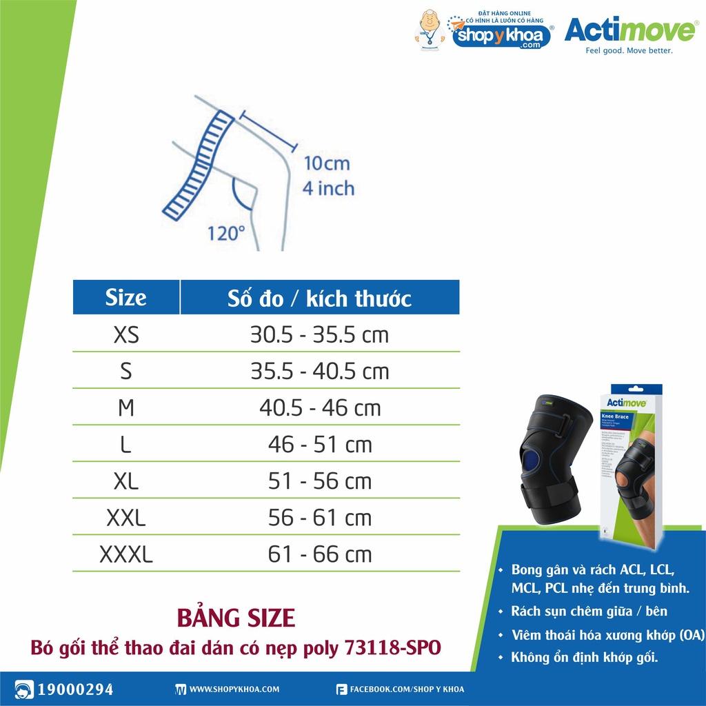 Bó gối thể thao đai dán có nẹp poly 73118-SPO Actimove Knee Brace