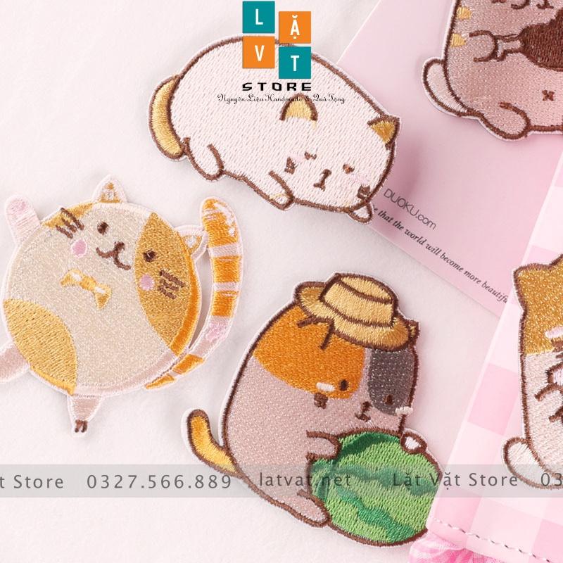 Patch dán quần áo MÈO MẬP 7 bé cực kì dễ thương, dán Vali, tủ lạnh, Sticker miếng dán không cần ủi