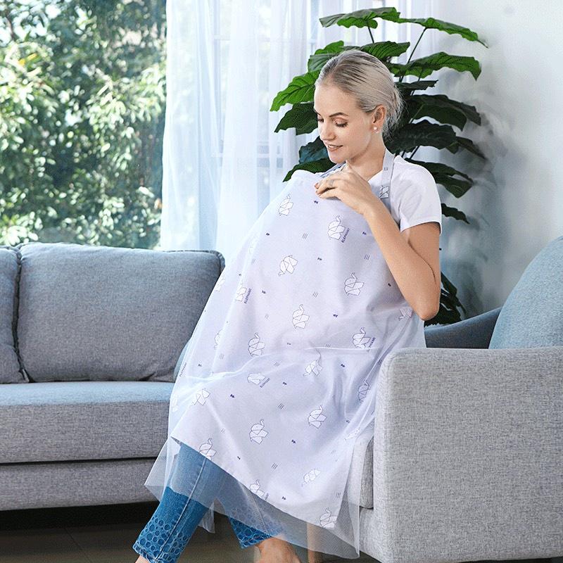 Khăn Choàng Che Bé Bú Cotton 2 Lớp Đa Năng, Làm Màn Che Xe Đẩy