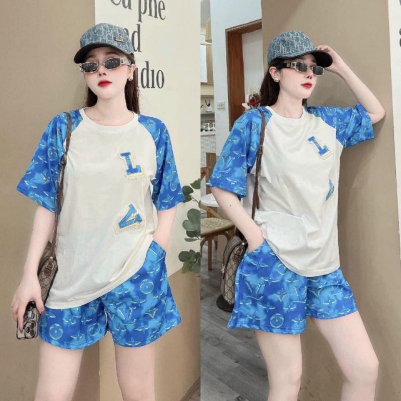 Bộ đồ sort nữ in họa tiết LA, đồ bộ dạo phố mặc nhà siêu xinh