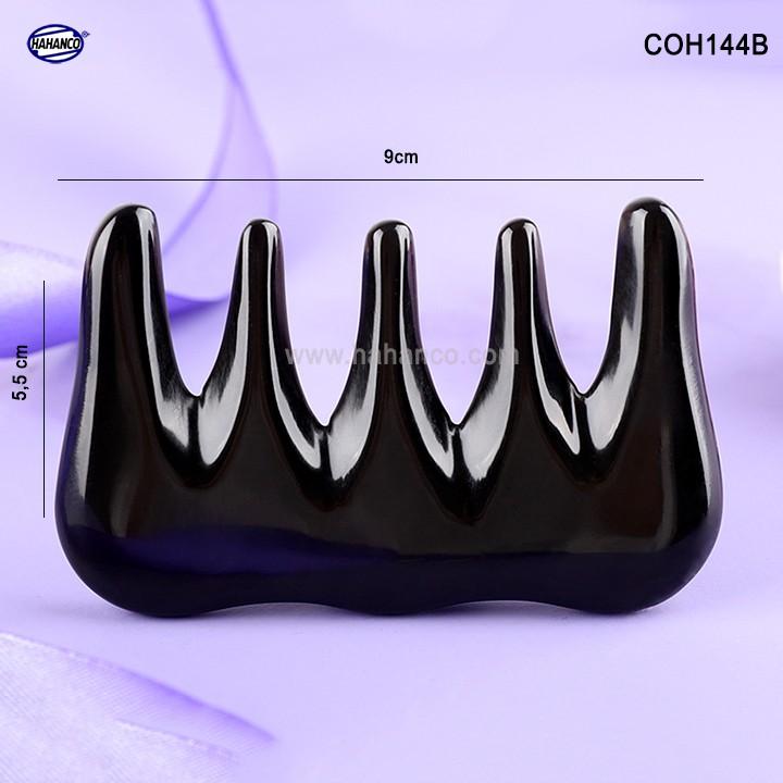 Lược sừng đen 5 răng mát xa (Size: S - 9cm) COH144B - Massage đầu giúp lưu thông khí huyết - Chăm sóc tóc