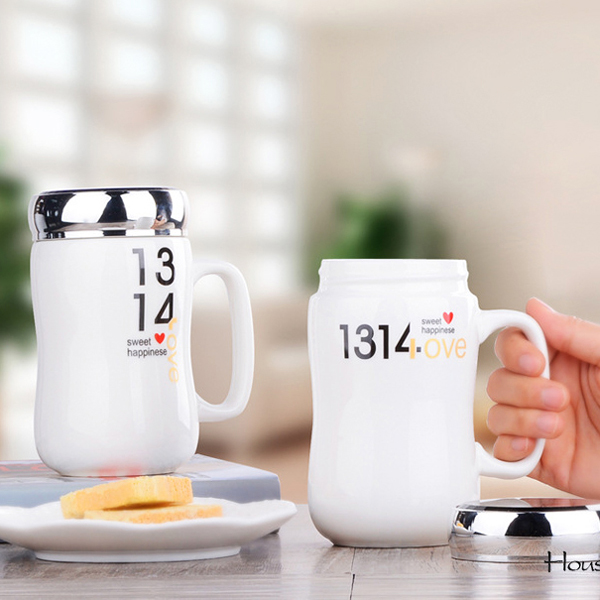 Ly Sứ Giữ Nhiệt 1314 Love Nắp Tráng Gương