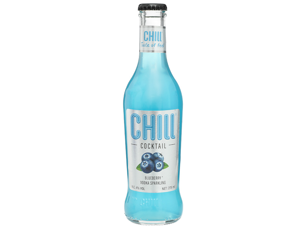 Nước trái cây lên men Chill Origin vị việt quất chai 275ml