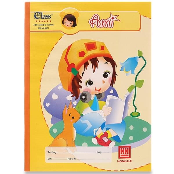 Combo 5 Vở Class Ami - 4 Ô Ly 96 Trang ĐL 100g/m2 - Hồng Hà 0371 (Mẫu Màu Giao Ngẫu Nhiên)