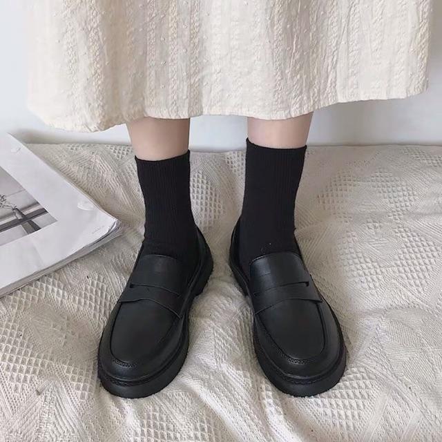 (sẵn 38 bóng)Giày oxford búp bê nữ da PU mềm vintage Ulzzang