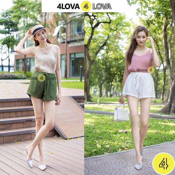 Quần short nữ 4LOVA đũi xước cao cấp thoáng mát, năng động