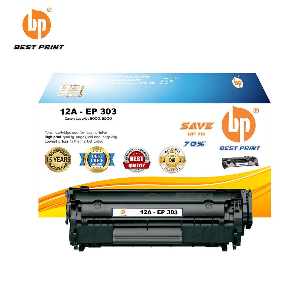 Hộp mực in BEST PRINT 12A - EP 303 dùng cho máy in Canon Laserjet 3000, 2900 - HÀNG CHÍNH HÃNG