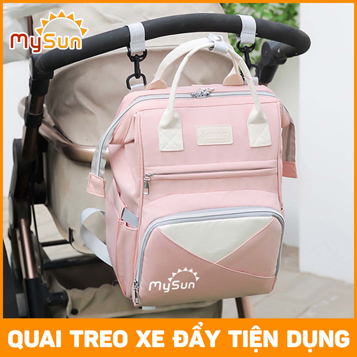 Balo bỉm sữa cho mẹ và bé giữ nhiệt đa năng cao cấp MySun Summer