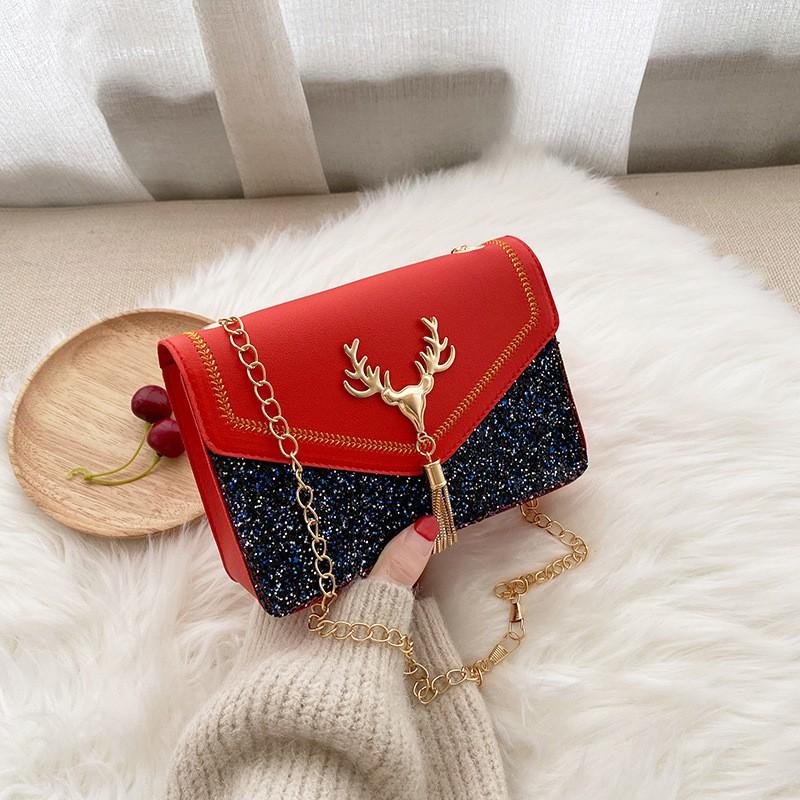 Women's Bag Fashionable Sequins Small Square Bag Shoulder Chain Women's Bag Crossbody Small Bag