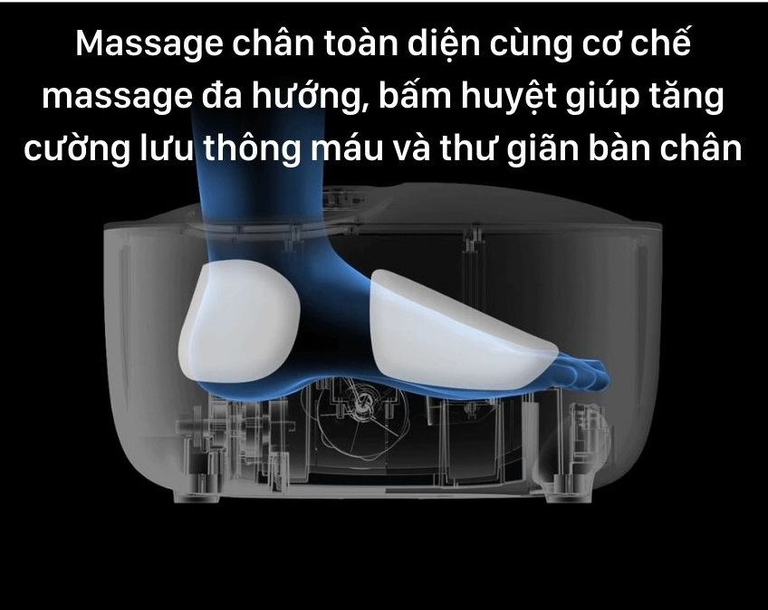 Máy massage chân XGEEK F3 có bàn di bấm huyệt, túi khí và khí nóng giúp giảm căng cơ và thư giãn gân cốt