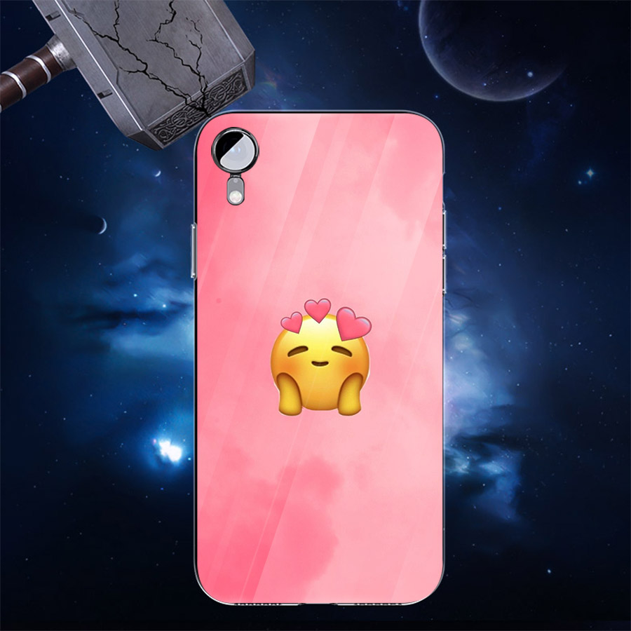 Ốp điện thoại kính cường lực cho máy iPhone XR - emoji kute MS EMJKT052