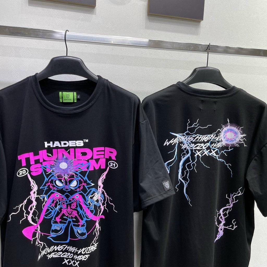 Áo thun unisex tay lở Thunder Storm đầy đủ tag cổ tag tay - THUNDER STORM TEE || Hany Shop