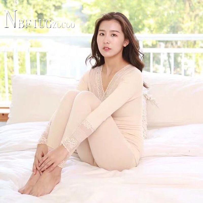 Quần Lót Sinh Nhiệt Người Phụ Nữ Bộ Dài Johns Cho Nữ Mùa Đông Quần Áo Bộ Đồ Ngủ Bộ