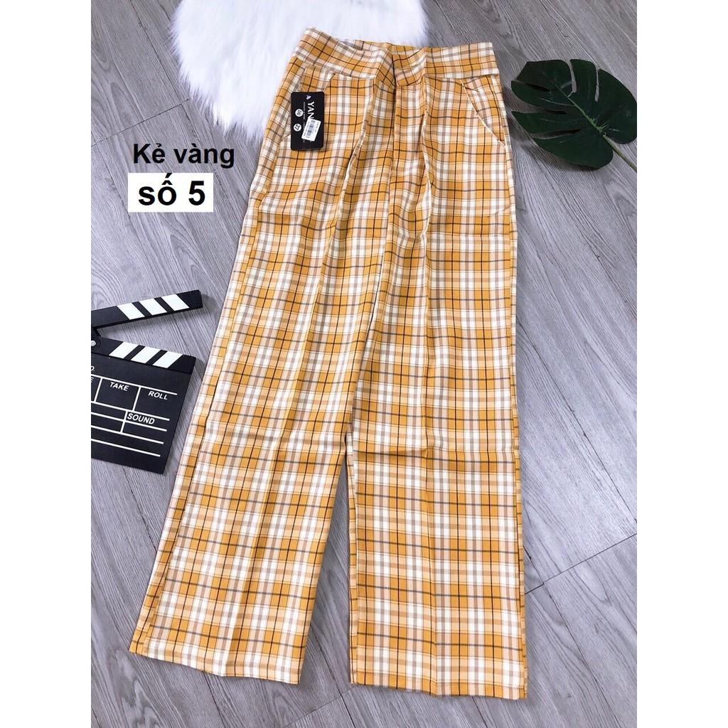 Quần culottes kẻ caro có khóa kéo ( Hình thật dưới sàn ) OR14