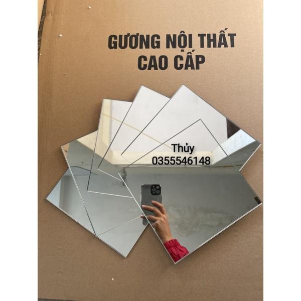 Gương dán tường, dán tủ quần áo gương soi toàn thân hình vuông kích thước 20x20cm