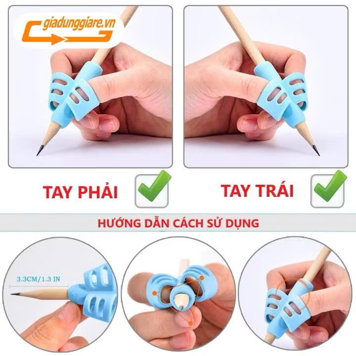 Combo 3 Đệm Bút Silicon Cầm Tay Cho Bé Tập Viết Đúng Cách – Đệm Định Vị Tay Cao Su Cao Cấp - HÀNG CHÍNH HÃNG MINIIN
