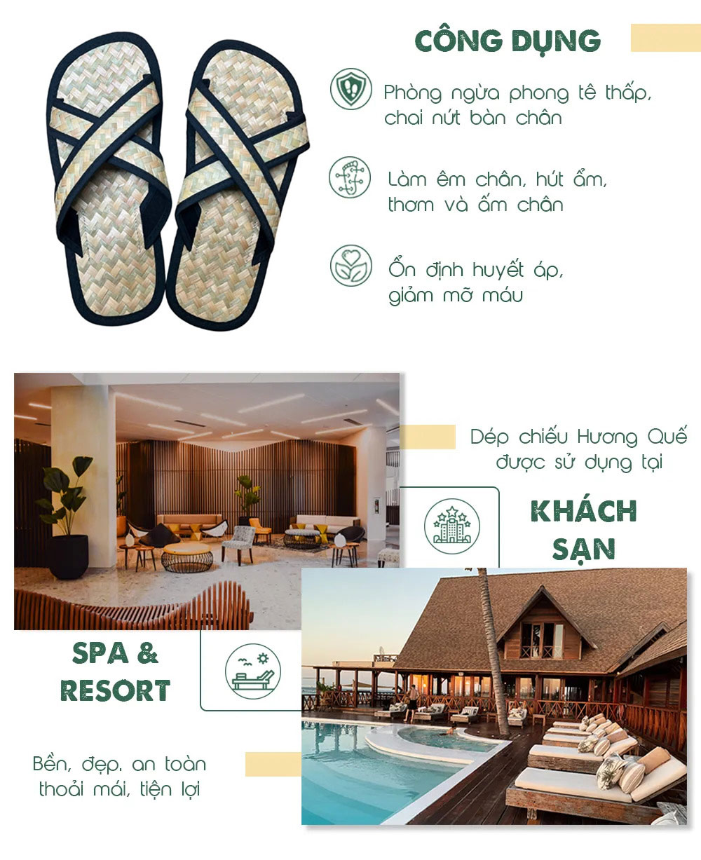 Dép cỏ bàng viền đen Hương Quế – DCQ-100