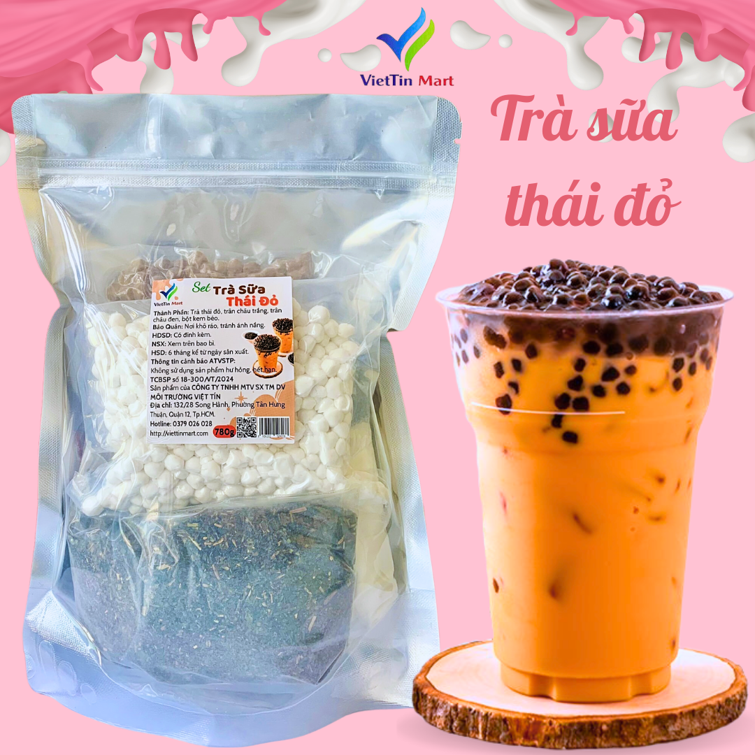 Set Nguyên Liệu Pha Trà Sữa Thái Đỏ (Thành phẩm 30 35 ly) VietTin Mart