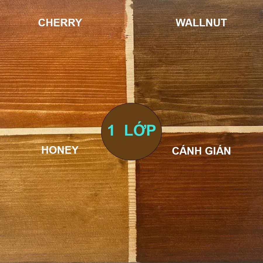 Sơn màu gỗ, sơn giả gỗ gốc nước - Watix Màu Lau - Lên vân gỗ,sơn gỗ màu cánh gián, cherry, honey, óc chó.