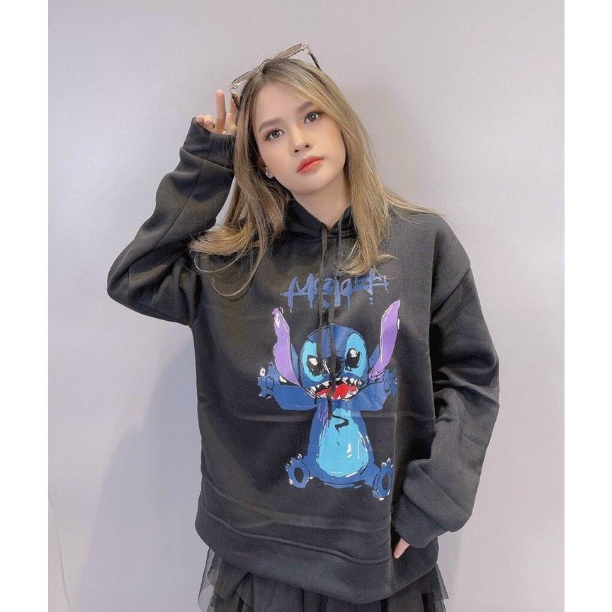 Áo Khoác Nỉ Hoodie Chuột Stitch Freesize Mặc Rộng Rãi Thoải Mái Knn03