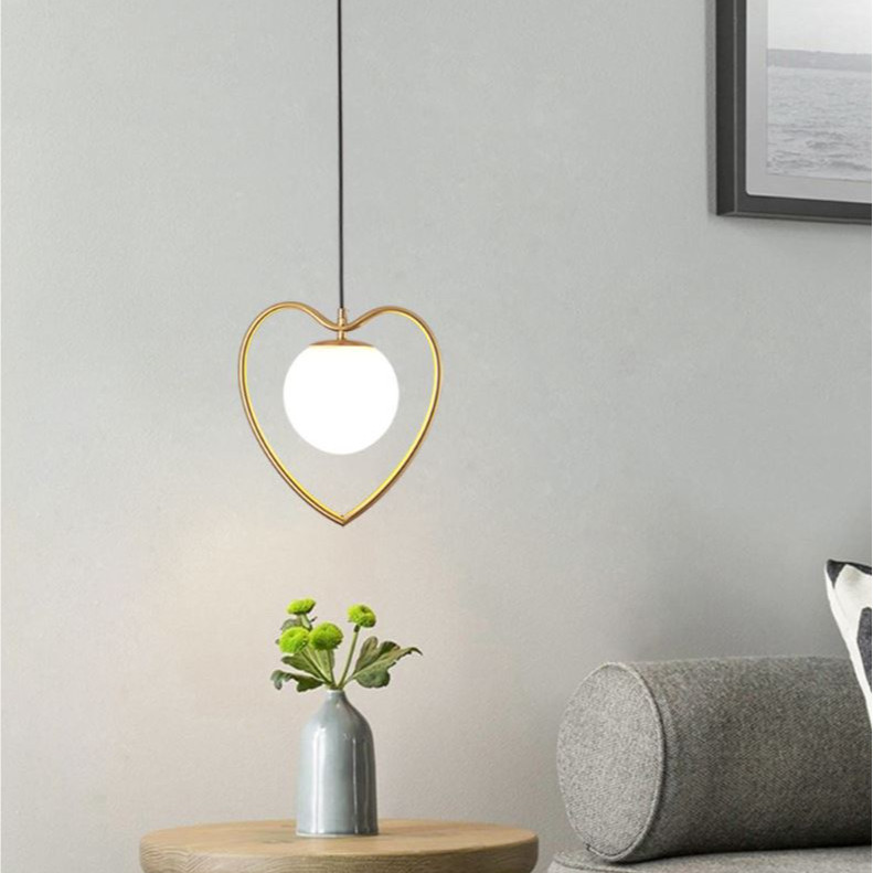 Đèn thả CALER hình trái tim hiện đại trang trí nội thất sang trọng - kèm bóng LED chuyên dụng .