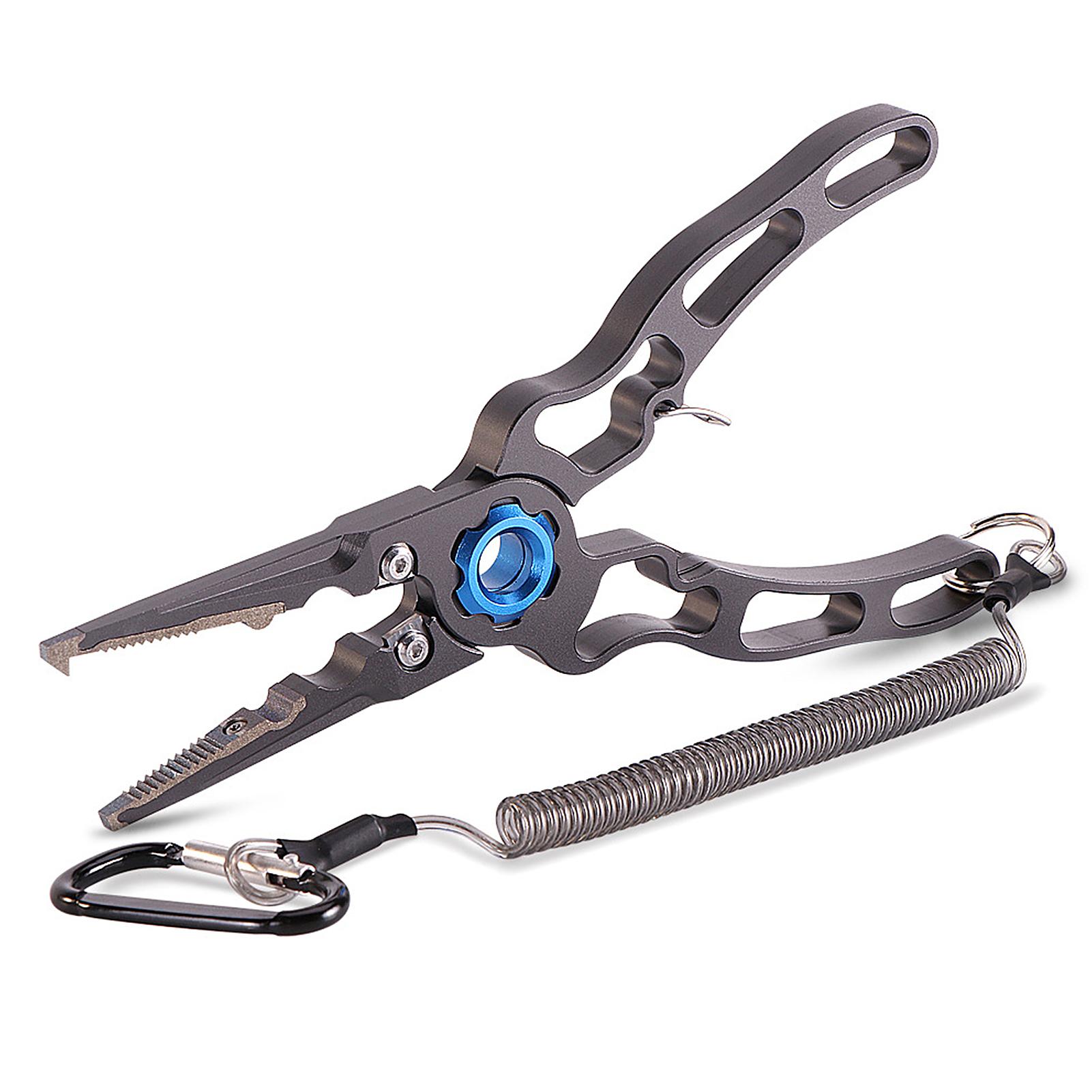 Aluminium Fishing Pliers Hook Remover Pliers Fish Holder Split Ring Tool Clip Clamp Line Cutter with Lanyard Storage Bag