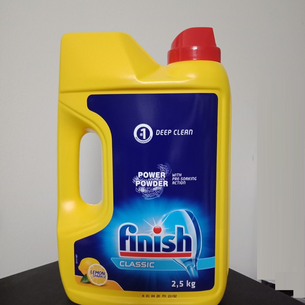 BỘT RỬA BÁT FINISH HƯƠNG CHANH 2.5KG - bột rửa chén finish chuyên dùng cho máy rửa chén ly 2,5kg bột finish 1kg