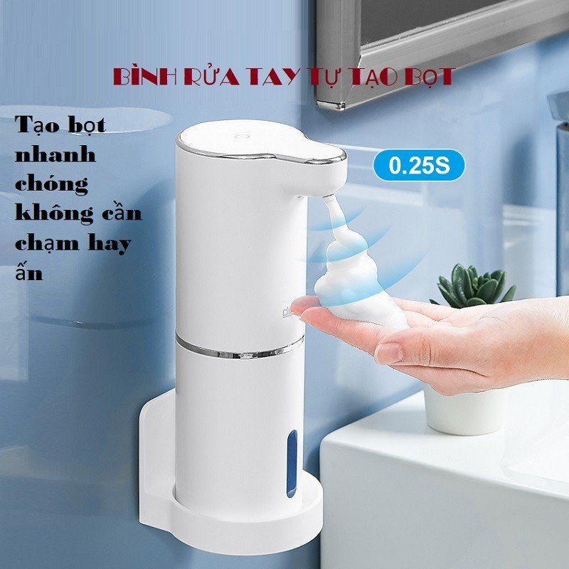 Bình đựng xà phòng Tự Động Tạo Bọt , Cảm Biến Thông Minh Tạo Bọt Sau 0.25s, pin trâu dùng lâu dài sạc pin USB 3 chế độ tạo bọt CÓ ẢNH THẬT