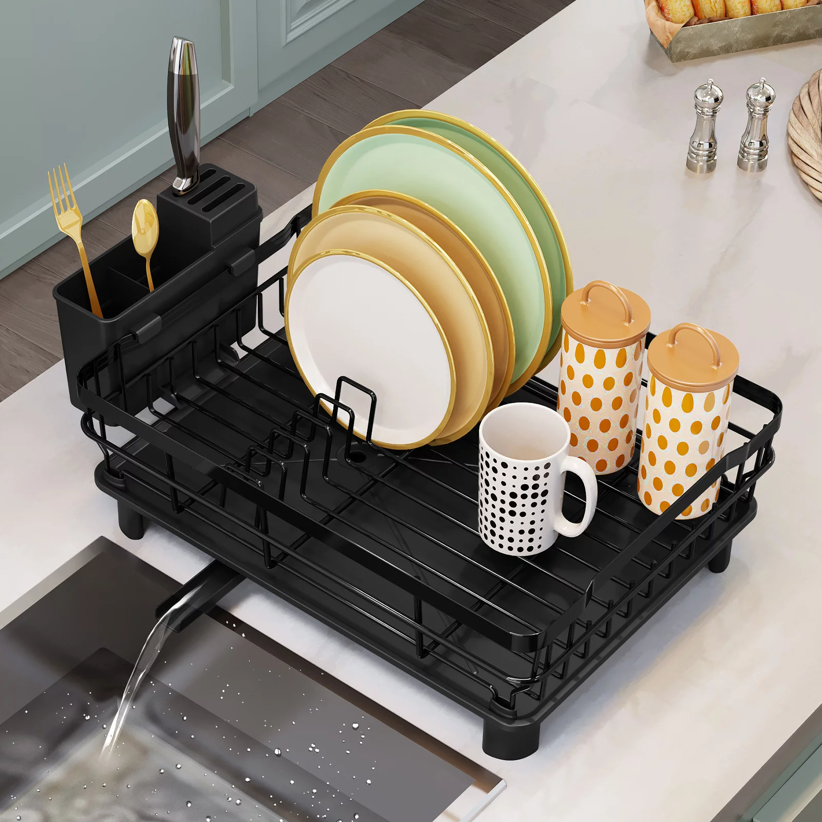 Giá đỡ ráo nước nhà bếp, úp chén, ly dụng cụ ăn Dish Drying Rack Kitchen Utensil