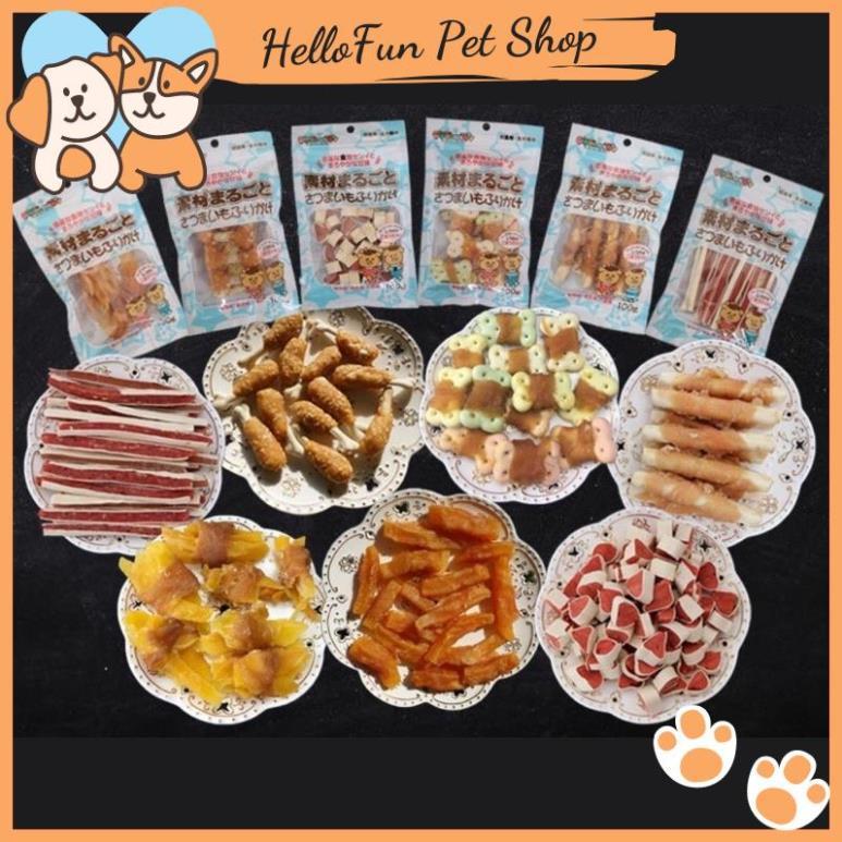 [ĐỦ VỊ] Bánh thưởng cho chó Karamo Sumiho gói 100gr - Bò &amp; sữa &amp; gà