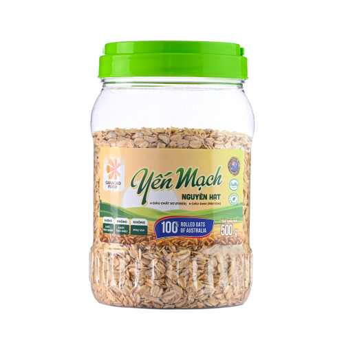 [GIÁ HỦY DIỆT Date 4.2.2025] Yến mạch Úc Nguyên Hạt Cán Dẹt - Hũ 500g, Eatclean, Ăn Kiêng Giảm Cân, Tập Gym Bổ Sung Dinh Dưỡng, Nguyên cám - Caracao Food