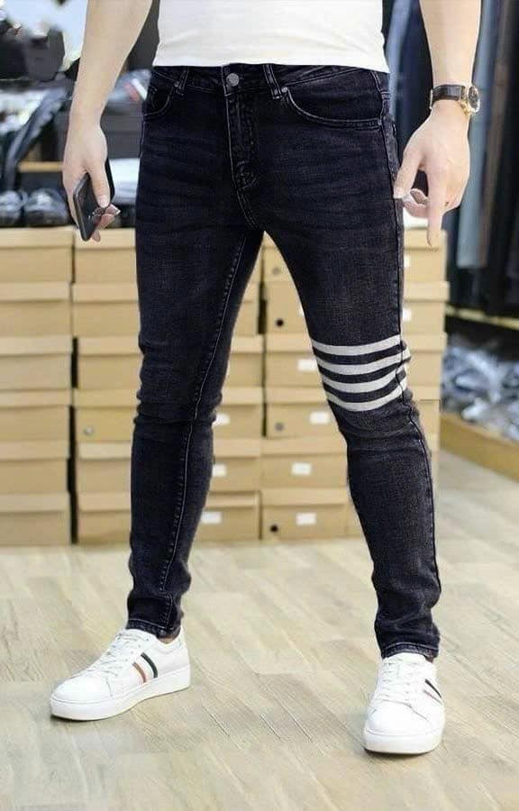 Quần jean nam 4 sọc - Quần bò nam form slimfit cá tính