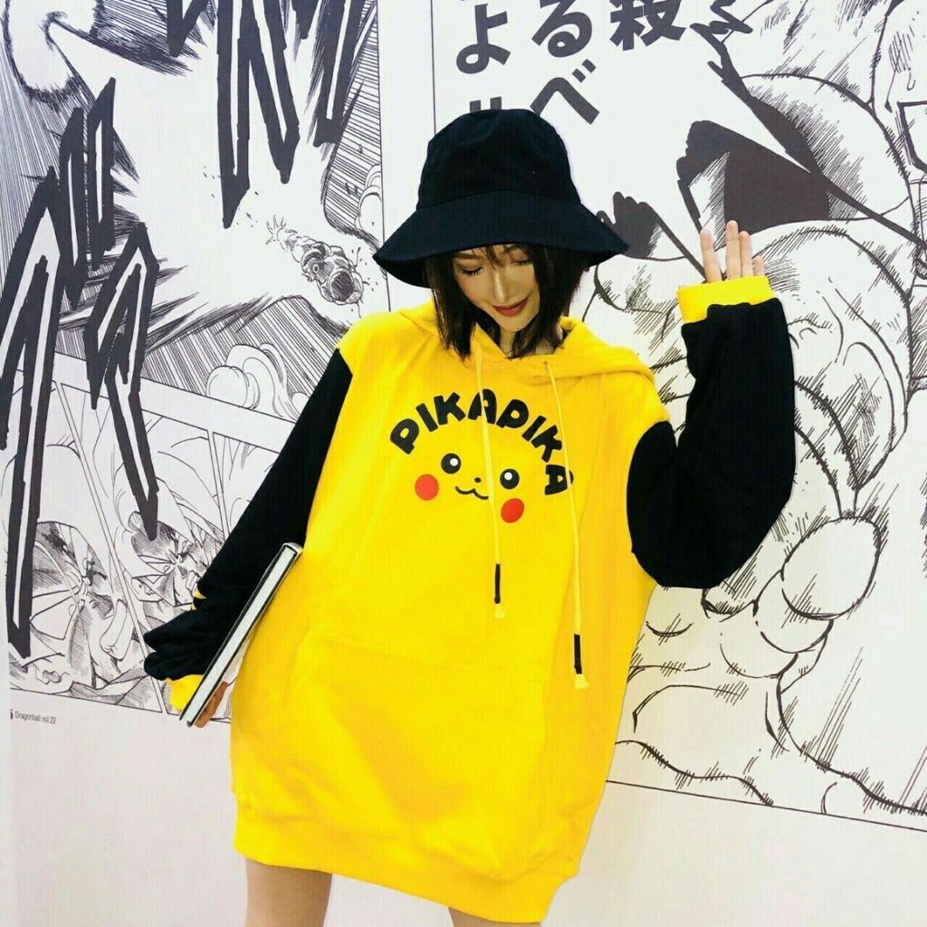 Áo hoodie nam nữ vải nỉ mềm mịn bao chất (pikachu