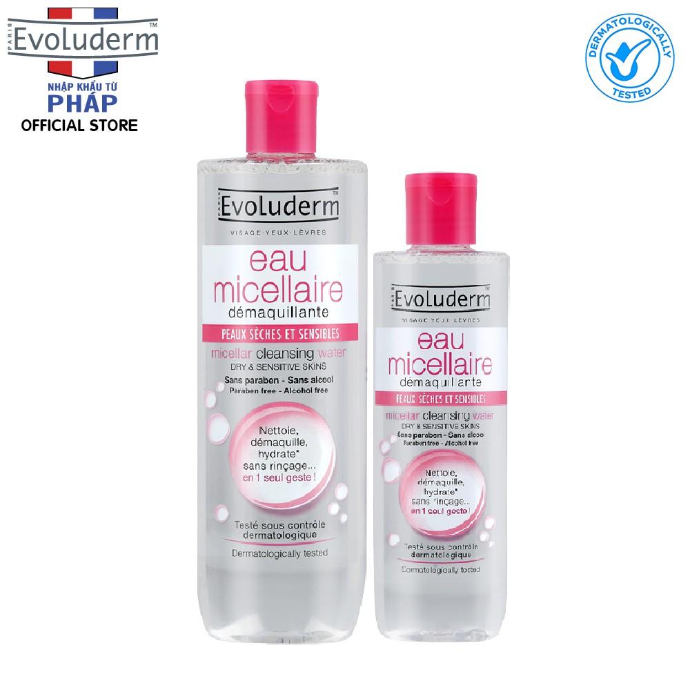 Bộ nước tẩy trang Evoluderm dành cho da khô và nhạy cảm