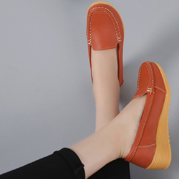 Ladies casual loafers Oxford bottom non-slip wedge driving shoes