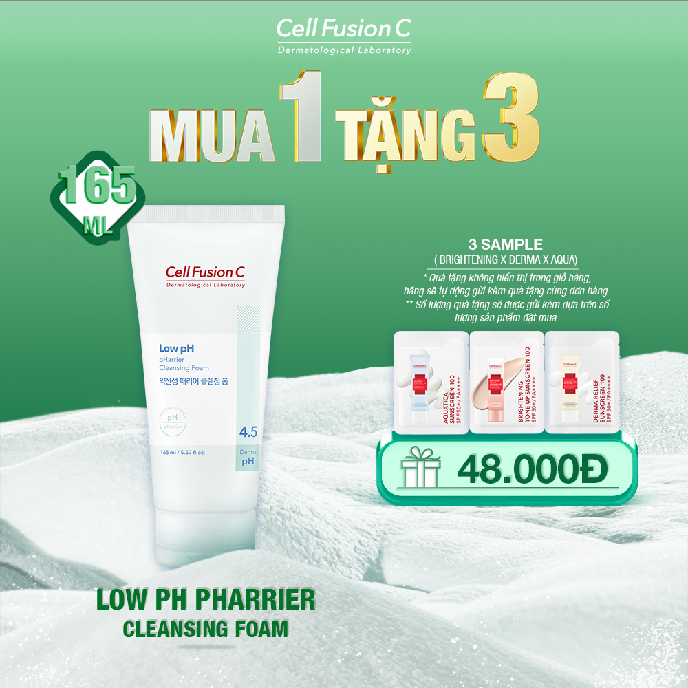 Sữa Rửa Mặt Cấp Ẩm & Cân Bằng Độ pH Trên Da Cell Fusion C Low pH pHarrier Cleansing Foam (165ml)