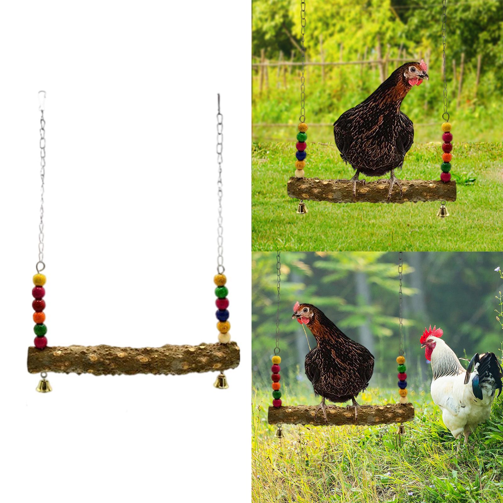 Wood Birds Swing Hanging Toy Parrot Chicken Macaw Handmade Bite Toys Hammock