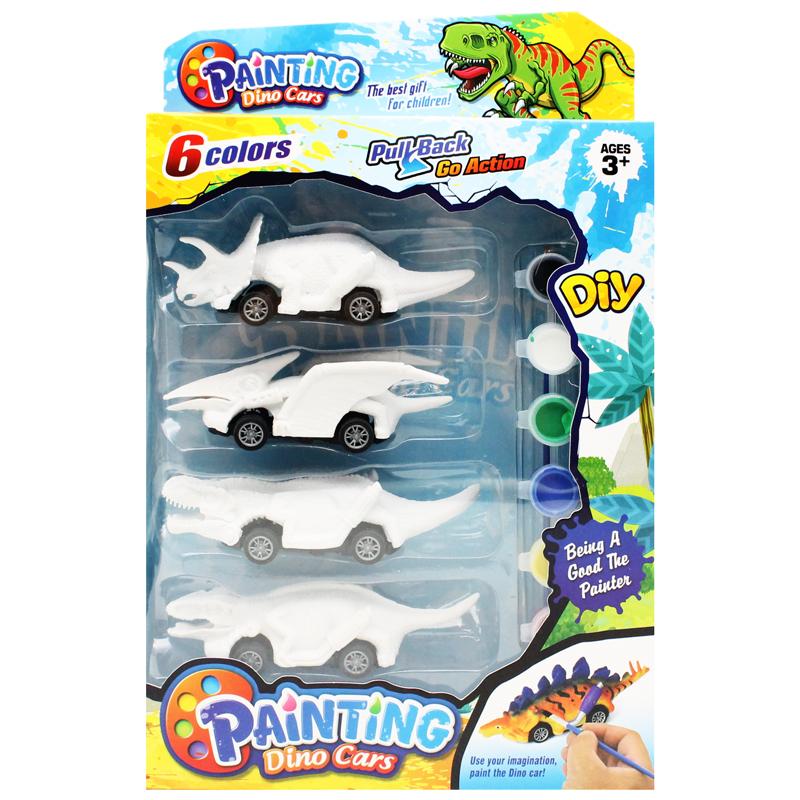 Bộ Tô Màu Khủng Long Sáng Tạo Với 4 Xe Trớn Đi Kèm - Dino Target DN82A