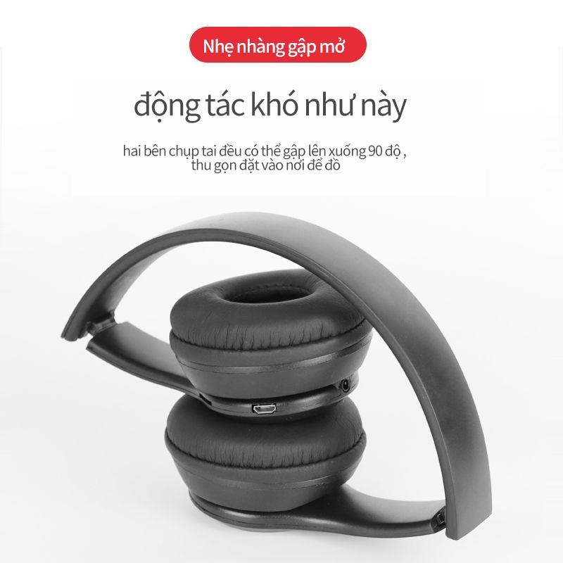 Tai Nghe Chụp Tai Bluetooth P47 .Có Thẻ Nhớ, Âm Bass Cực Chất, Nghe Nhạc Cực Hay .Tai Không Dây Có Mic--Bảo Hành 3 Tháng