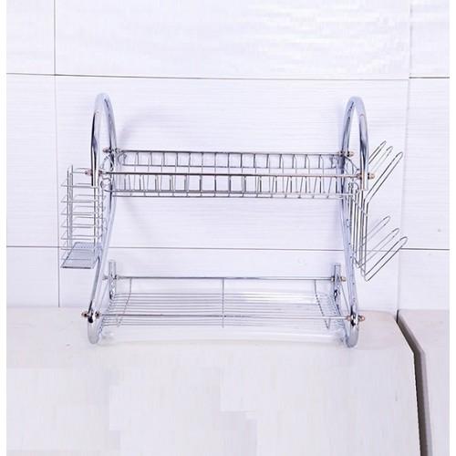 Kệ để chén dĩa inox 2 tầng  - kệ để chén dĩa