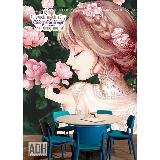 Tranh dán tường cô gái