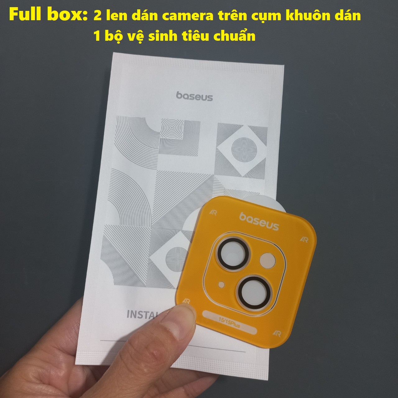 Mắt dán bảo vệ camera cho iP 15 / 15Plus Baseus Lens  Protector _ Hàng chính hãng