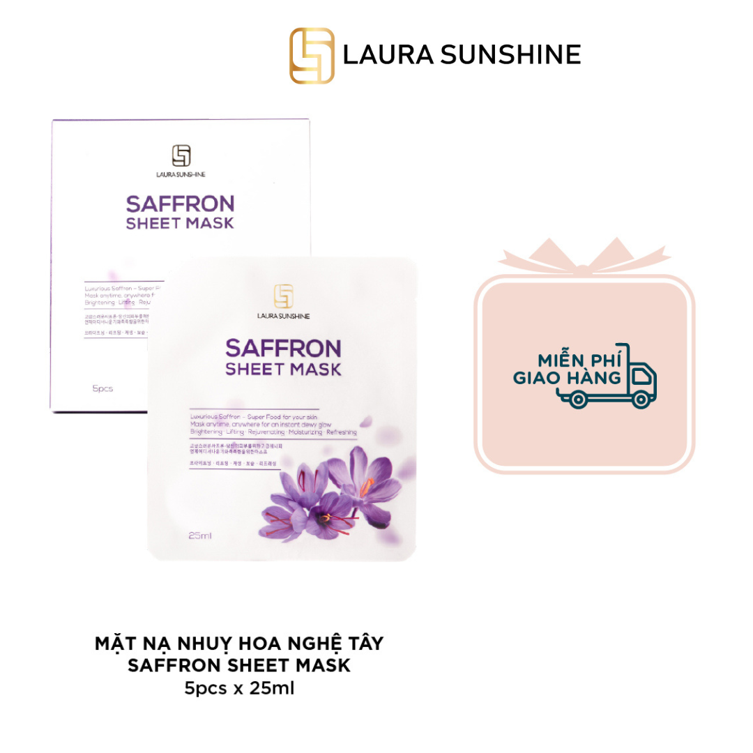 Mặt nạ nhụy hoa nghệ tây 2 lớp - Saffron Sheet Mask - Laura Sunshine
