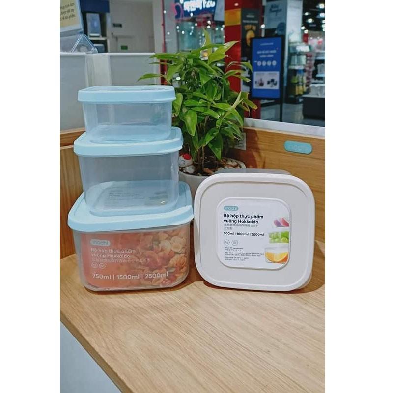Hộp Đựng Thực Phẩm Vuông 750 - 1500 - 2500ml Dự Trữ Đồ Ăn, Thực Phẩm Trong Tủ Lạnh INOCHI
