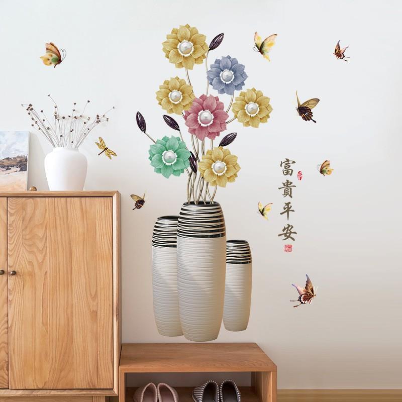 Decal dán tường Bình hoa trang trí