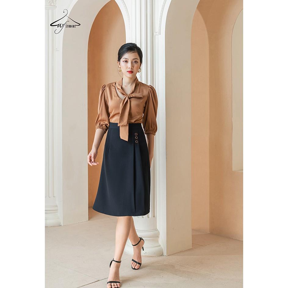 Chân váy chữ A xếp ly 3 cúc Zelly Skirt CV02 - thời trang công sở nữ wfstudios