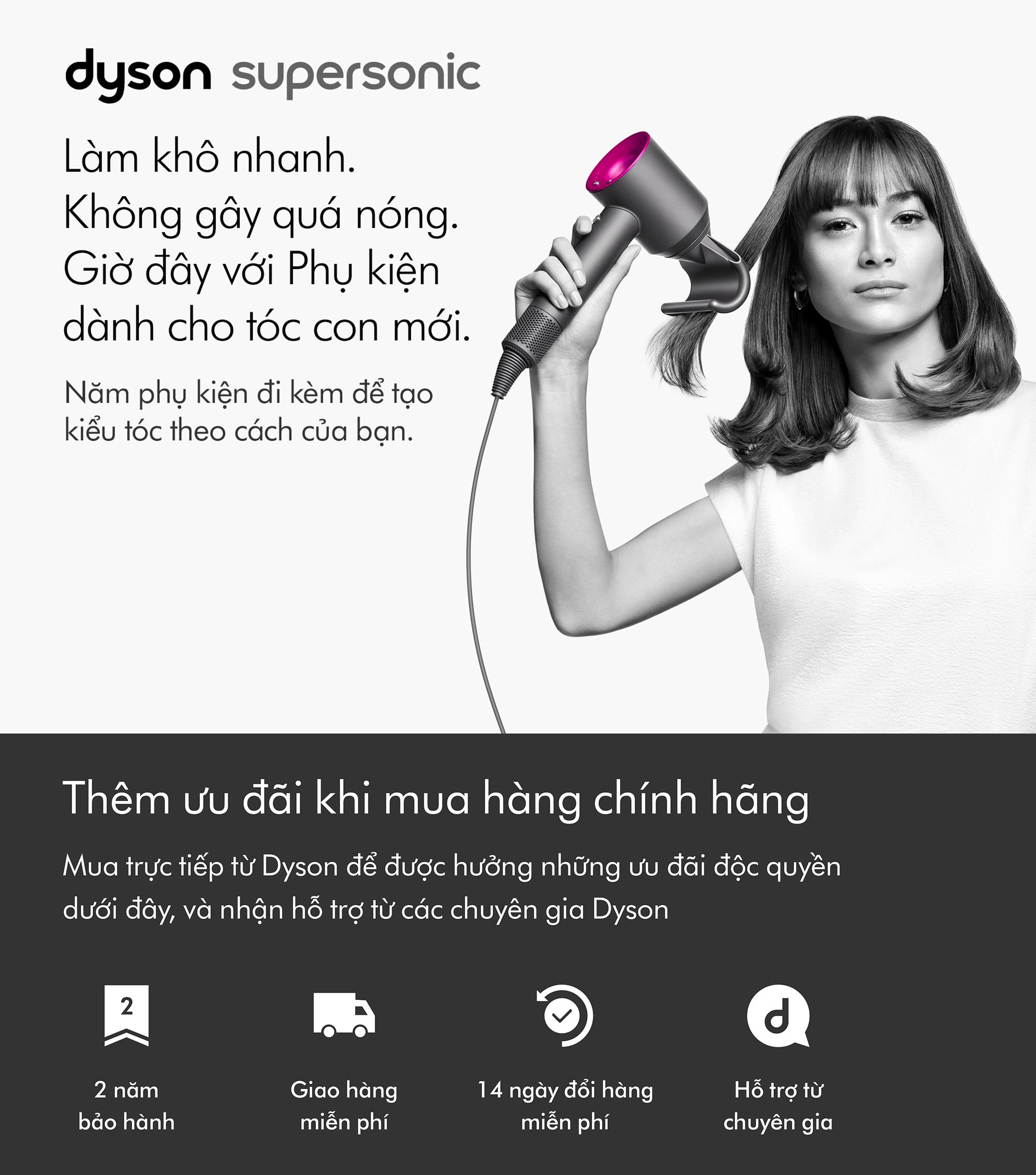 Máy Sấy Tóc Dyson Supersonic HD08, Hair Dryer, Máy Sấy Tóc Nhiều Đầu Giúp Phồng Tóc, Xoăn Nhẹ Tự Nhiên, Nhập Hàn