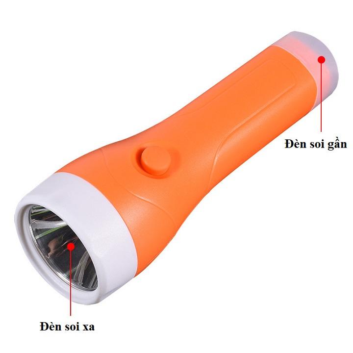 Đèn pin tích điện sạc USB soi sáng 2 đầu pin Lithium 18650 siêu khỏe